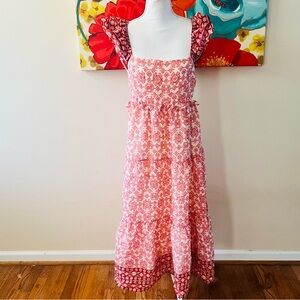 blu pepper • tiered red maxi dress. nwt.